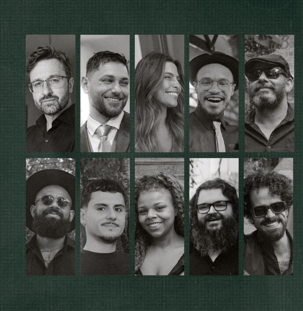 Collage em preto e branco dos integrantes da MotherFunky